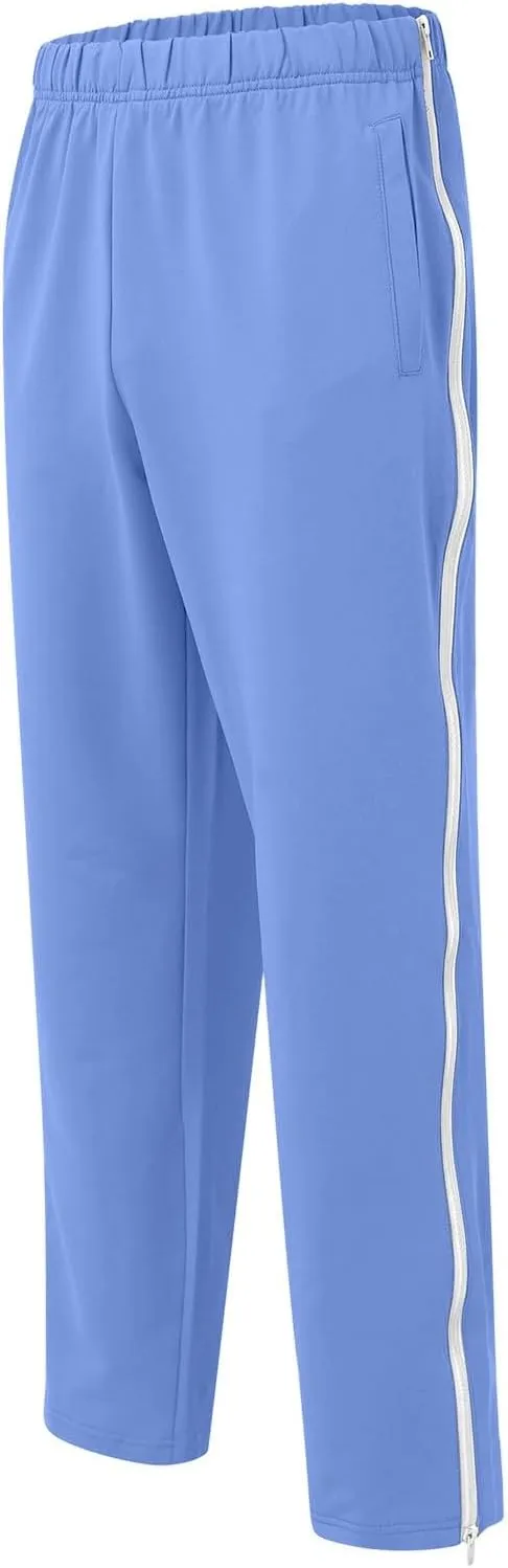 Mens Casual Pants Relaxed Fit Stretch Waist Lightweight Summer Beach Trousers Trendy Side Zipper Straight Leg Slacks Trousers
