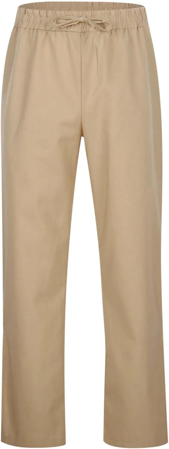 Men's Casual Pants Wide Leg Big and Tall Stretch Bell Bottoms Trousers Lightweight Relaxed Fit Drawstring Elastic Waist Pants