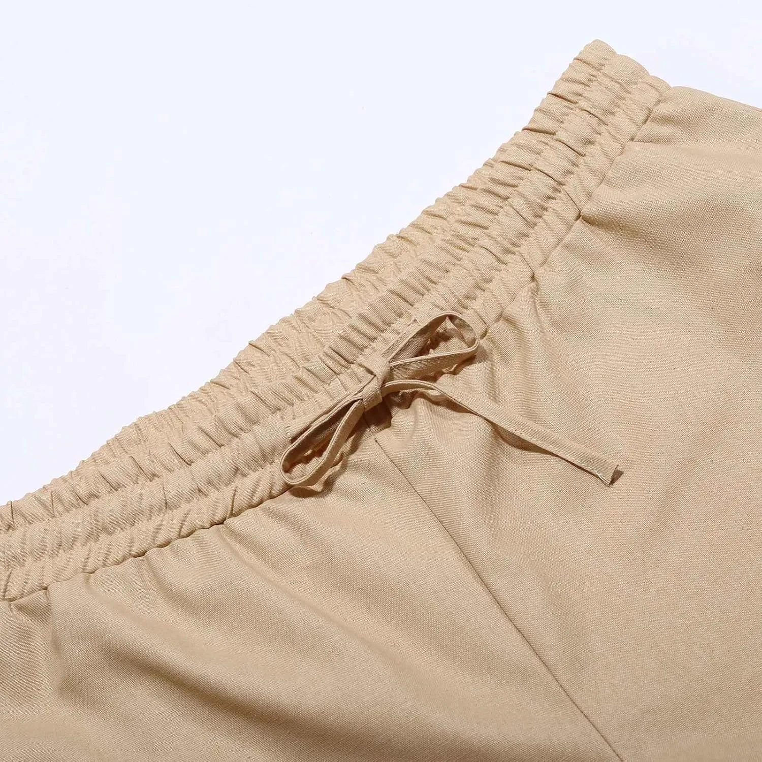Men's Casual Pants Wide Leg Big and Tall Stretch Bell Bottoms Trousers Lightweight Relaxed Fit Drawstring Elastic Waist Pants