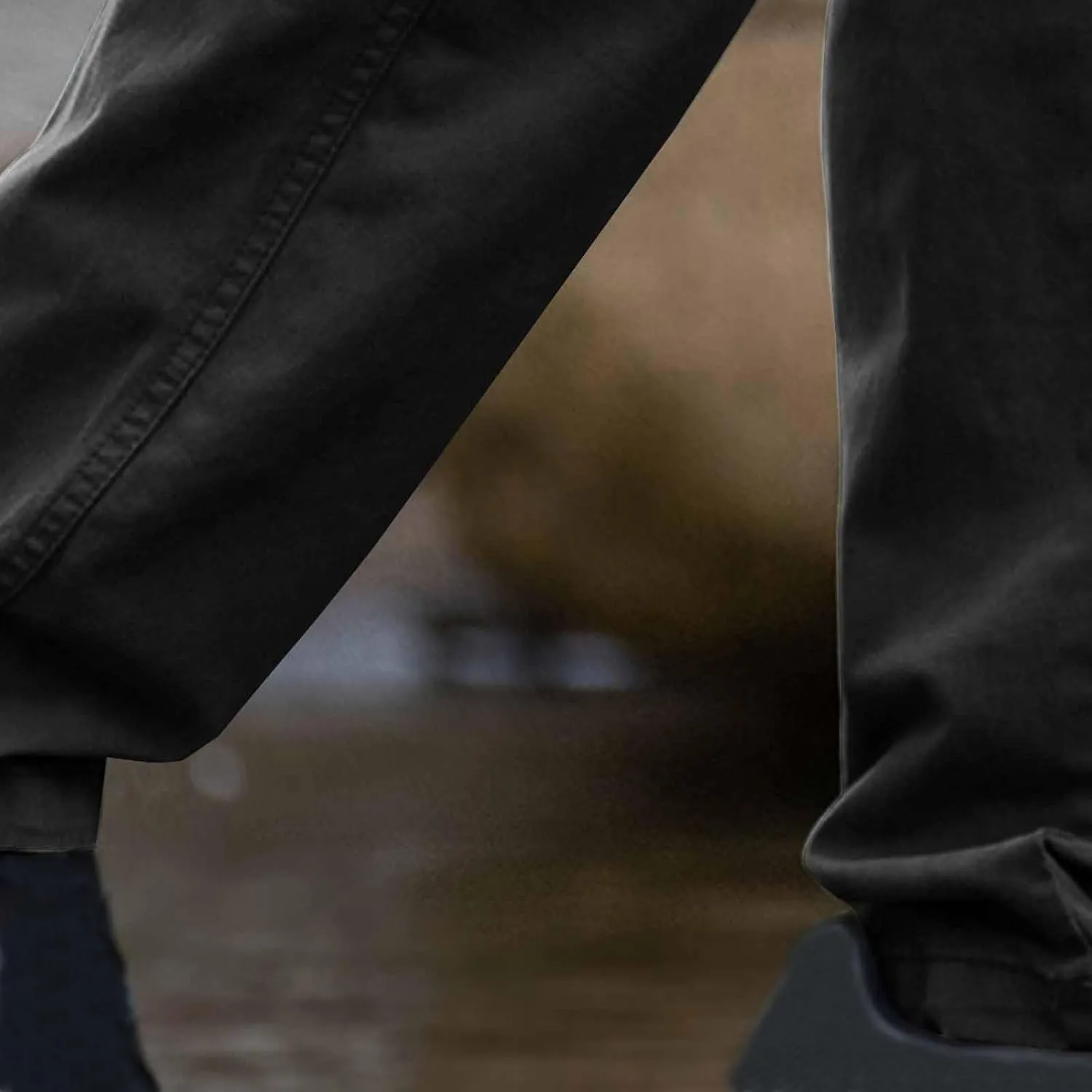 Men's Cotton Drawstring Cargo Pants with Zipper Pockets Elastic Breathable Comfort Soft Fashion Loose Fit Trousers