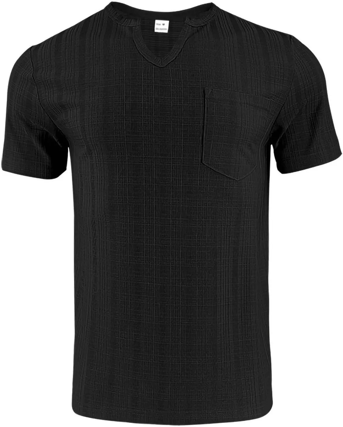 Mens Cotton Linen T-Shirts Casual V Neck Short Sleeve Summer Tunic Tops Lightweight Breathable Comfort Tees