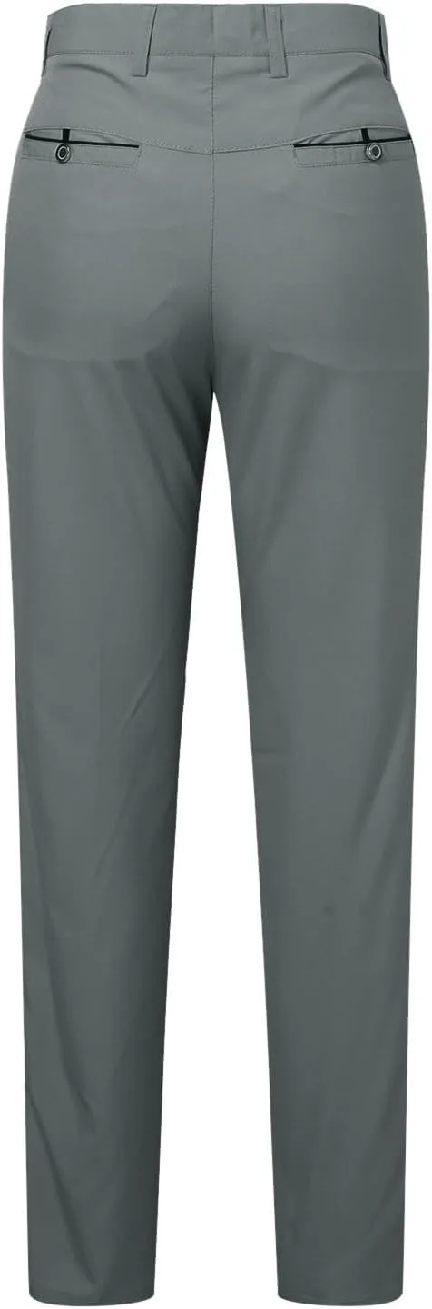 Mens Dress Pants Relaxed Fit Straight Leg Plus Size Casual Pants Summer Comfy Baggy Solid Classic Work Trousers with Pockets