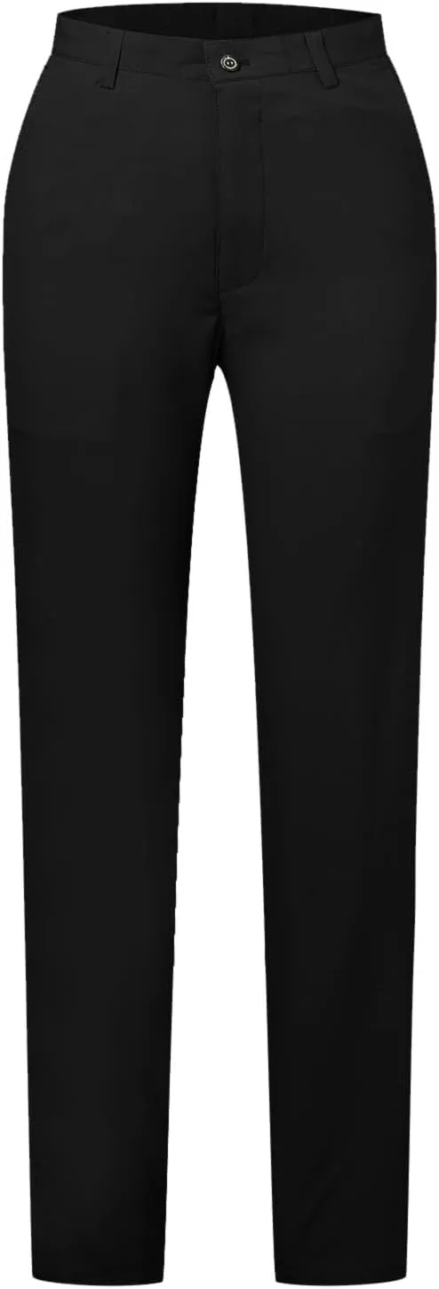 Mens Dress Pants Relaxed Fit Straight Leg Plus Size Casual Pants Summer Comfy Baggy Solid Classic Work Trousers with Pockets