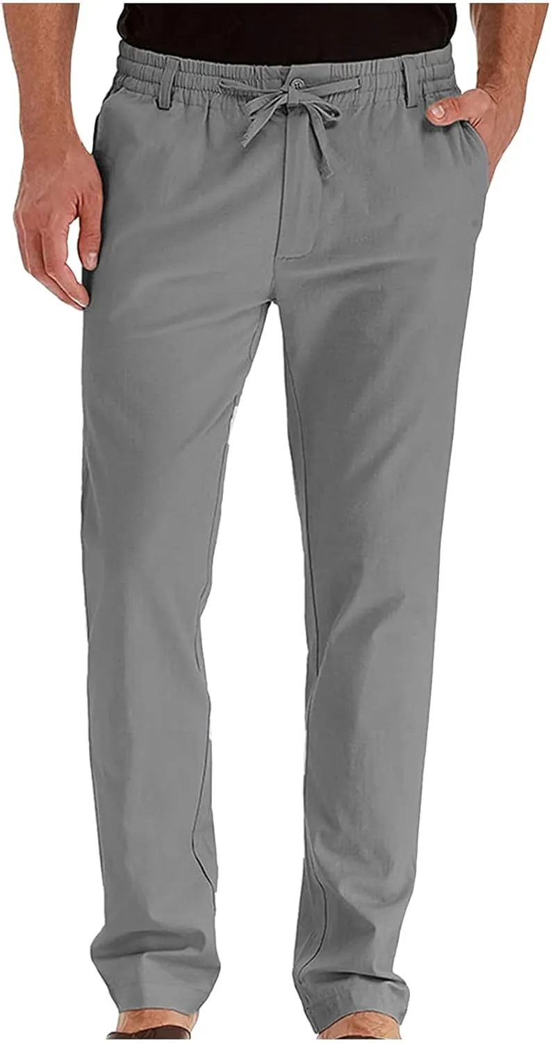 Mens Dress Pants Slim Fit Flat Front Chino Pants Casual Stretch Business Pants Wrinkle-Resistant Classic Khaki Pants