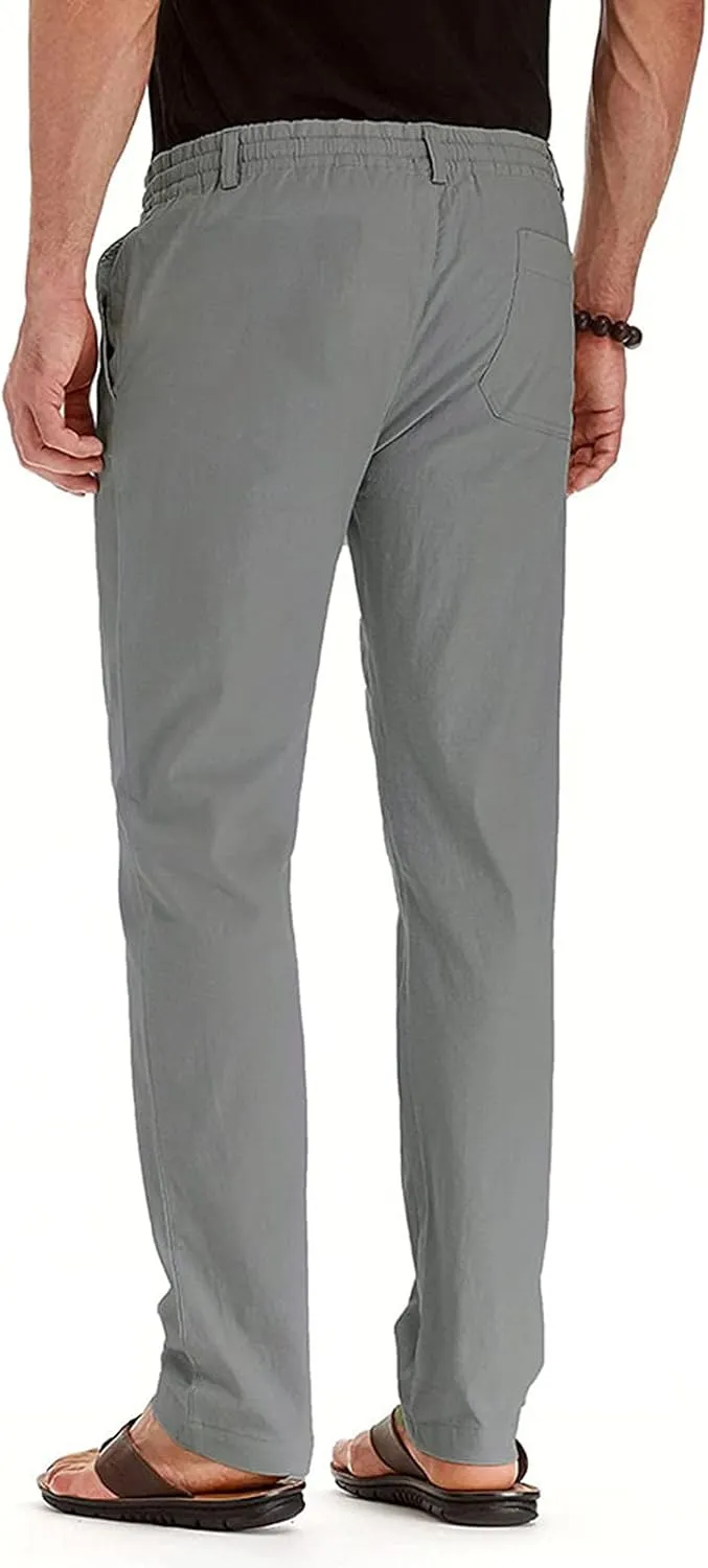 Mens Dress Pants Slim Fit Flat Front Chino Pants Casual Stretch Business Pants Wrinkle-Resistant Classic Khaki Pants
