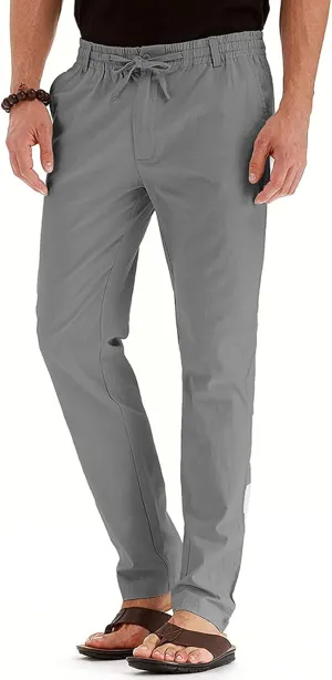 Mens Dress Pants Slim Fit Flat Front Chino Pants Casual Stretch Business Pants Wrinkle-Resistant Classic Khaki Pants