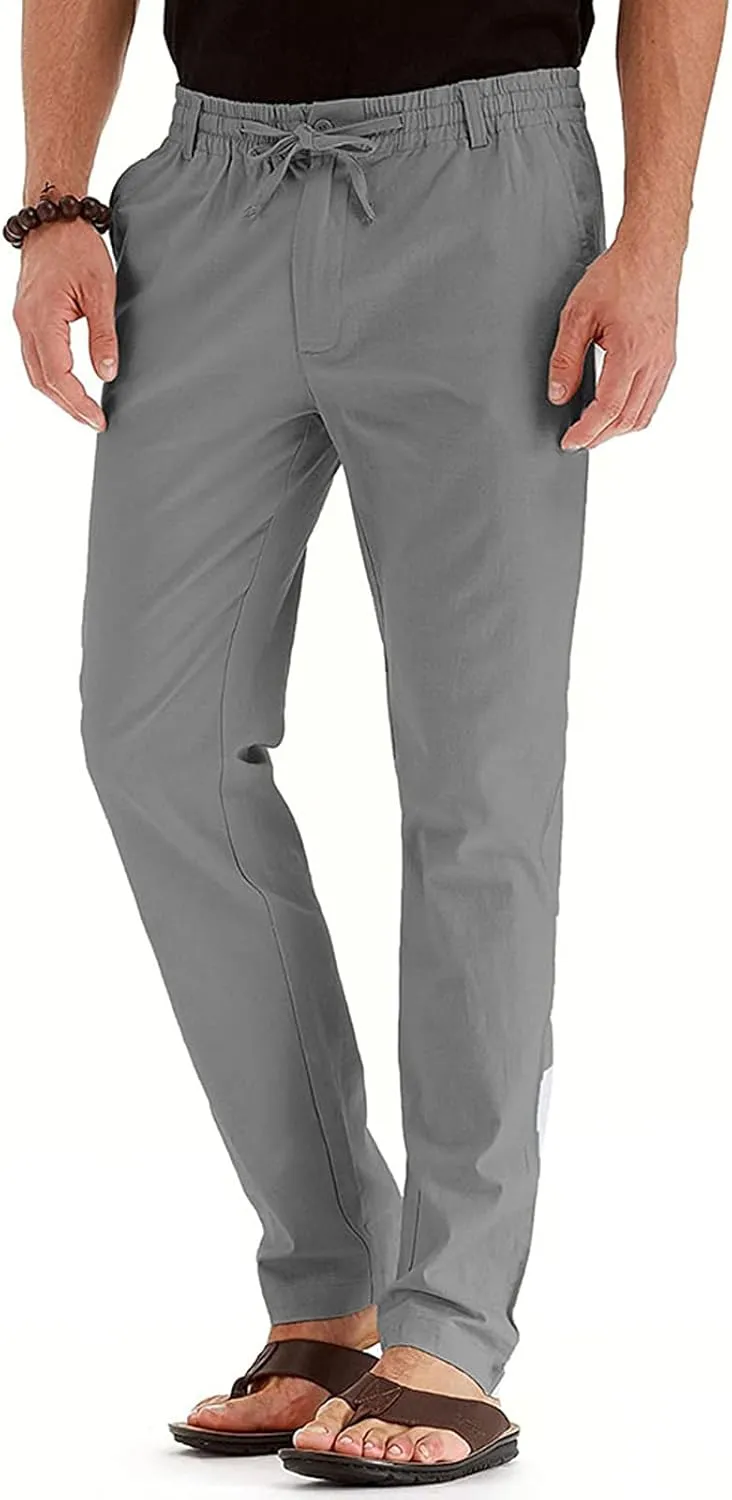 Mens Dress Pants Slim Fit Flat Front Chino Pants Casual Stretch Business Pants Wrinkle-Resistant Classic Khaki Pants