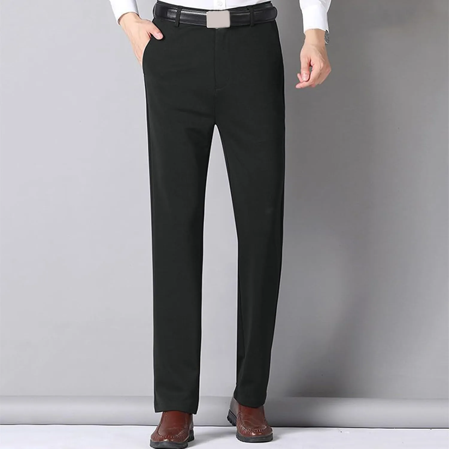 Mens Dress Pants,Slim Fit Business Formal Dress Pants Lightweight Straight Leg Skinny Classic Suit Trousers