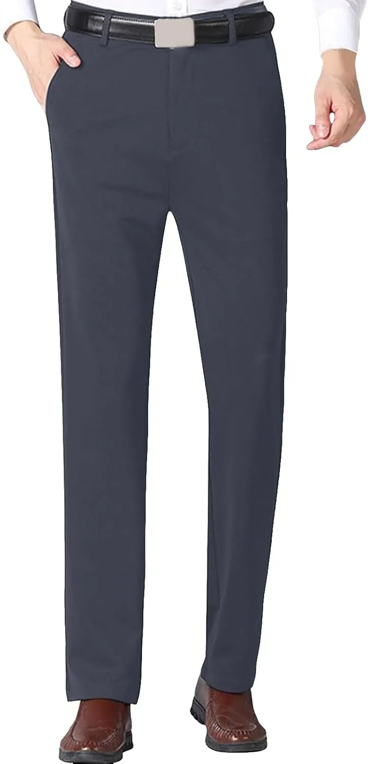 Mens Dress Pants,Slim Fit Business Formal Dress Pants Lightweight Straight Leg Skinny Classic Suit Trousers