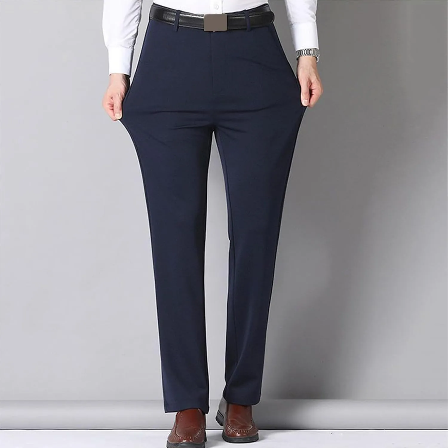 Mens Dress Pants,Slim Fit Business Formal Dress Pants Lightweight Straight Leg Skinny Classic Suit Trousers