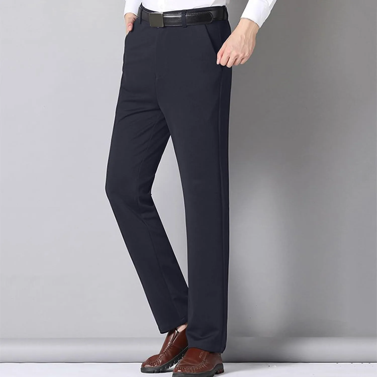 Mens Dress Pants,Slim Fit Business Formal Dress Pants Lightweight Straight Leg Skinny Classic Suit Trousers