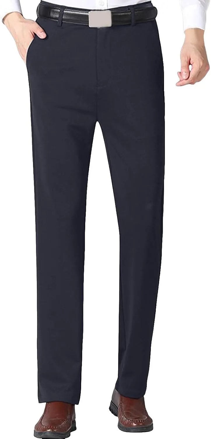 Mens Dress Pants,Slim Fit Business Formal Dress Pants Lightweight Straight Leg Skinny Classic Suit Trousers