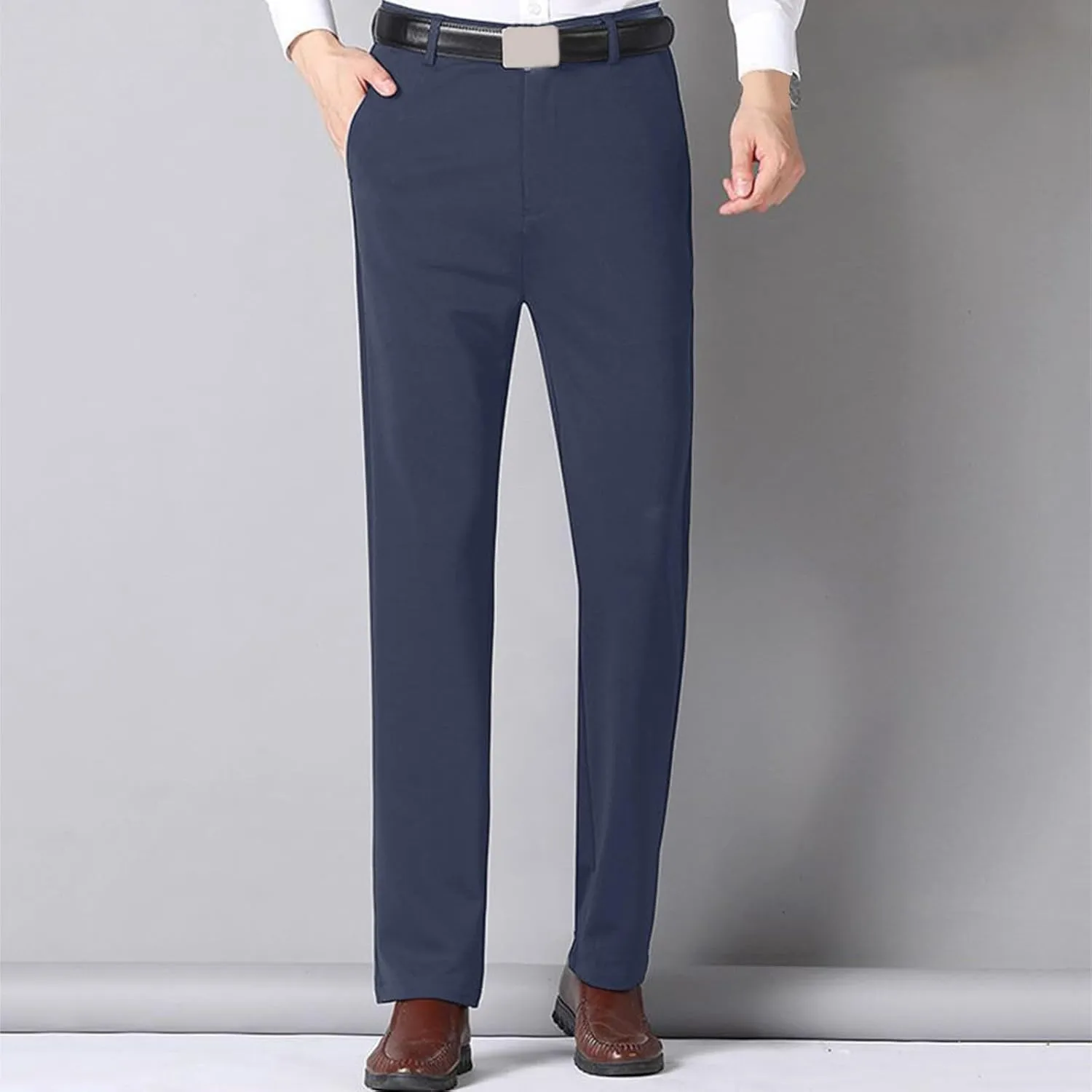 Mens Dress Pants,Slim Fit Business Formal Dress Pants Lightweight Straight Leg Skinny Classic Suit Trousers