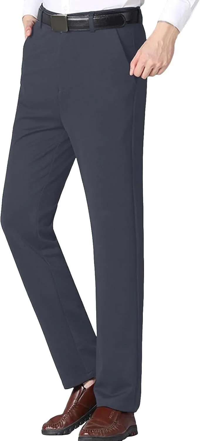 Mens Dress Pants,Slim Fit Business Formal Dress Pants Lightweight Straight Leg Skinny Classic Suit Trousers