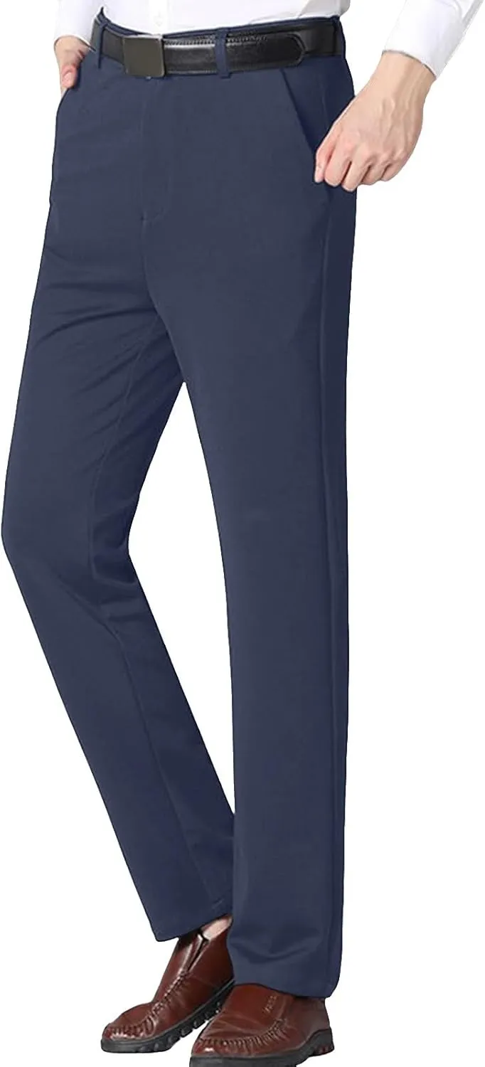 Mens Dress Pants,Slim Fit Business Formal Dress Pants Lightweight Straight Leg Skinny Classic Suit Trousers