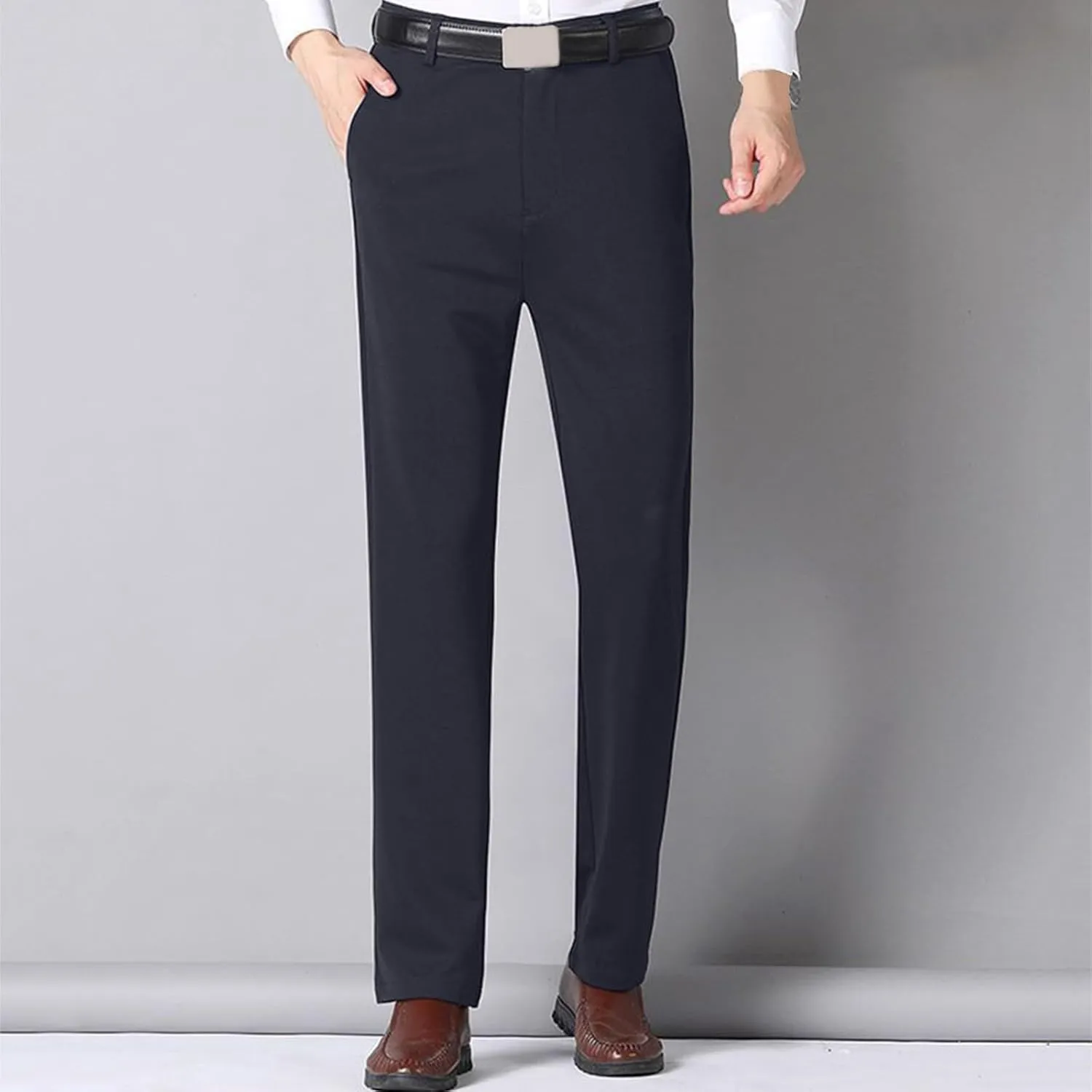 Mens Dress Pants,Slim Fit Business Formal Dress Pants Lightweight Straight Leg Skinny Classic Suit Trousers