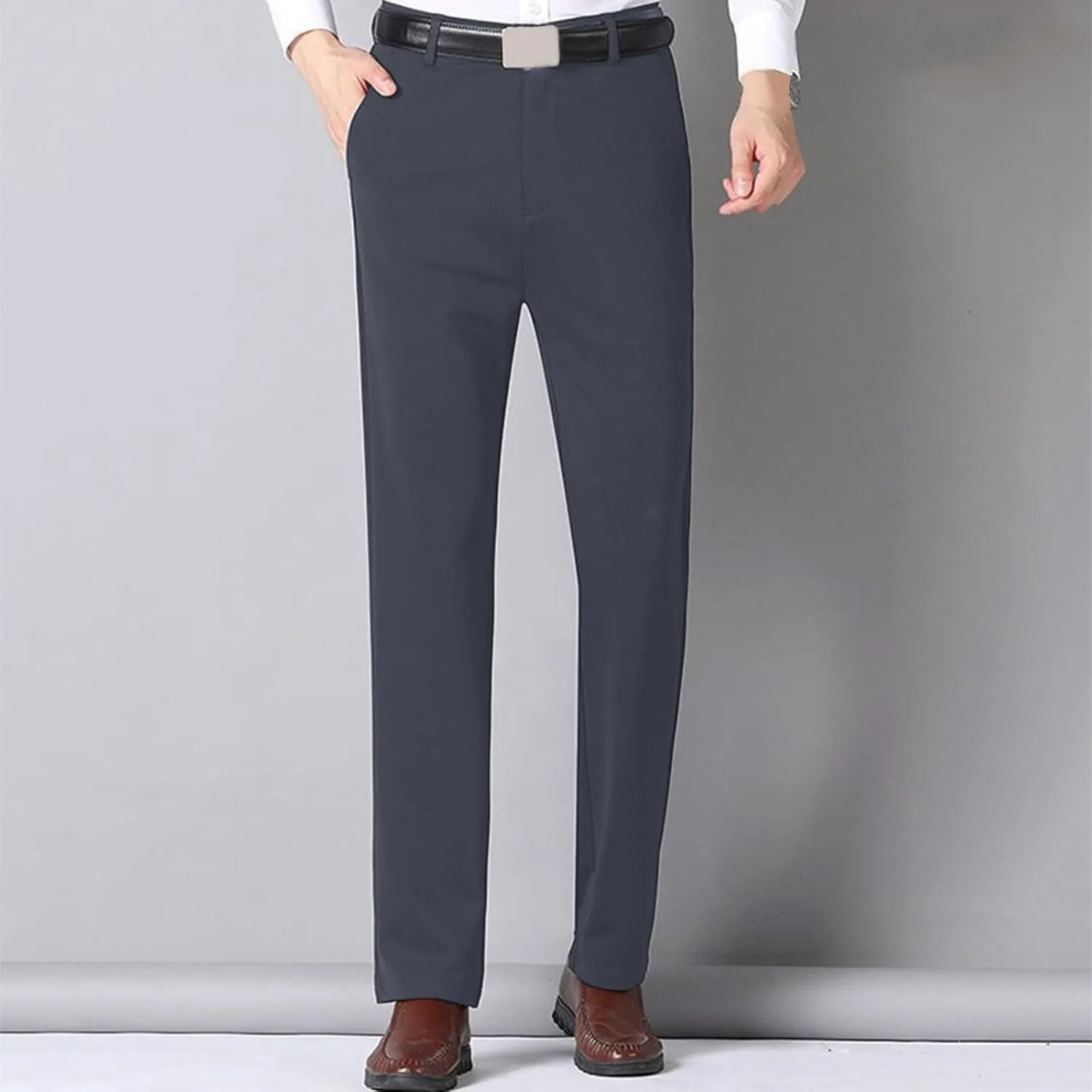 Mens Dress Pants,Slim Fit Business Formal Dress Pants Lightweight Straight Leg Skinny Classic Suit Trousers