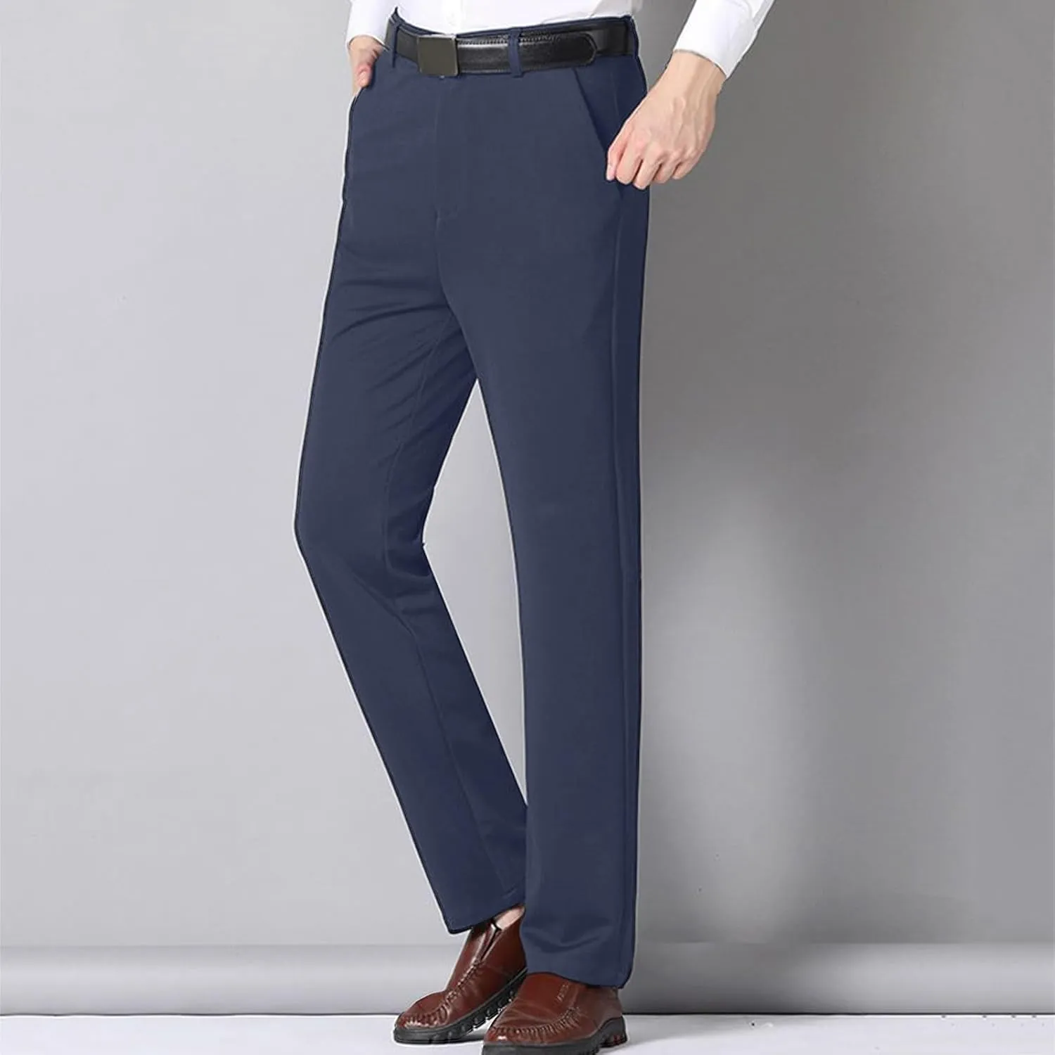 Mens Dress Pants,Slim Fit Business Formal Dress Pants Lightweight Straight Leg Skinny Classic Suit Trousers
