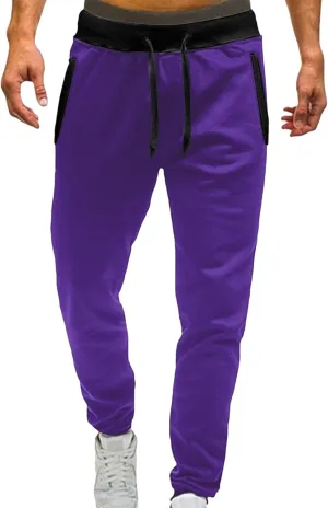 Mens Fleece Lightweight Joggers Pants Workouts Zipper Pockets Drawstring Slim Fit for Running Sports Wear