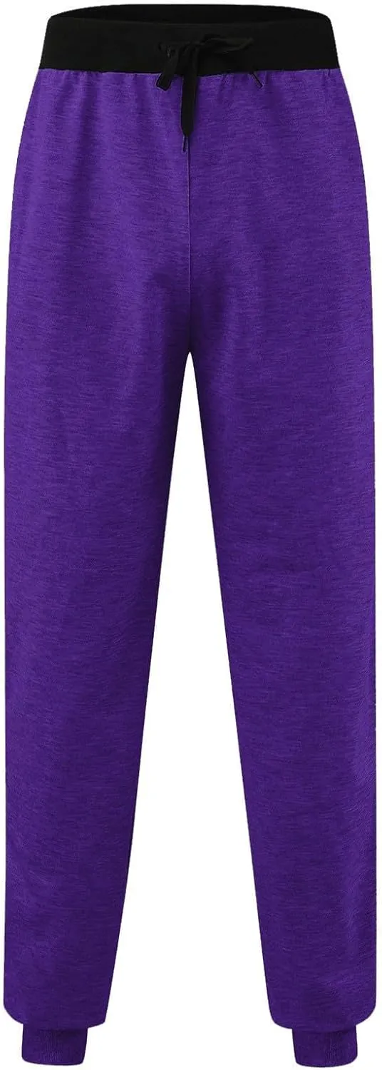 Mens Fleece Lightweight Joggers Pants Workouts Zipper Pockets Drawstring Slim Fit for Running Sports Wear