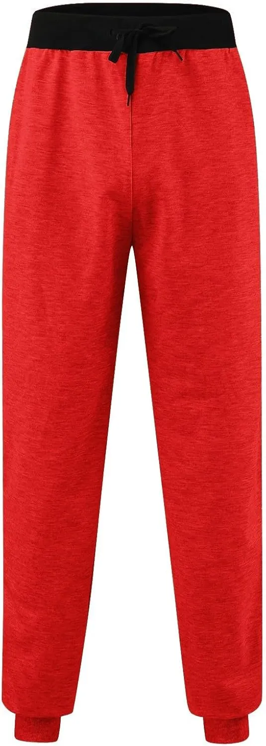 Mens Fleece Lightweight Joggers Pants Workouts Zipper Pockets Drawstring Slim Fit for Running Sports Wear