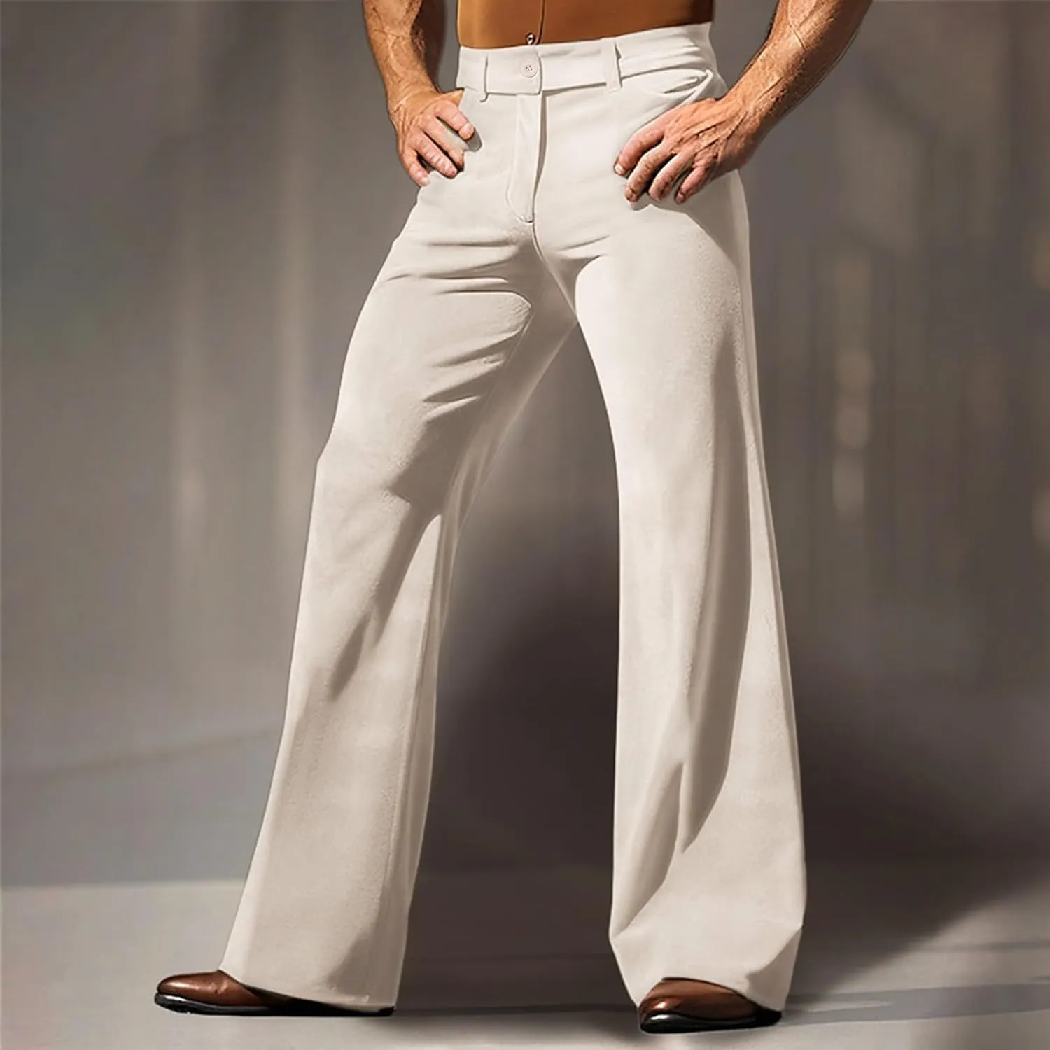 Men's Formal Trousers Straight with Pocket Meeting Business Extension Trousers Suit Pants for Men