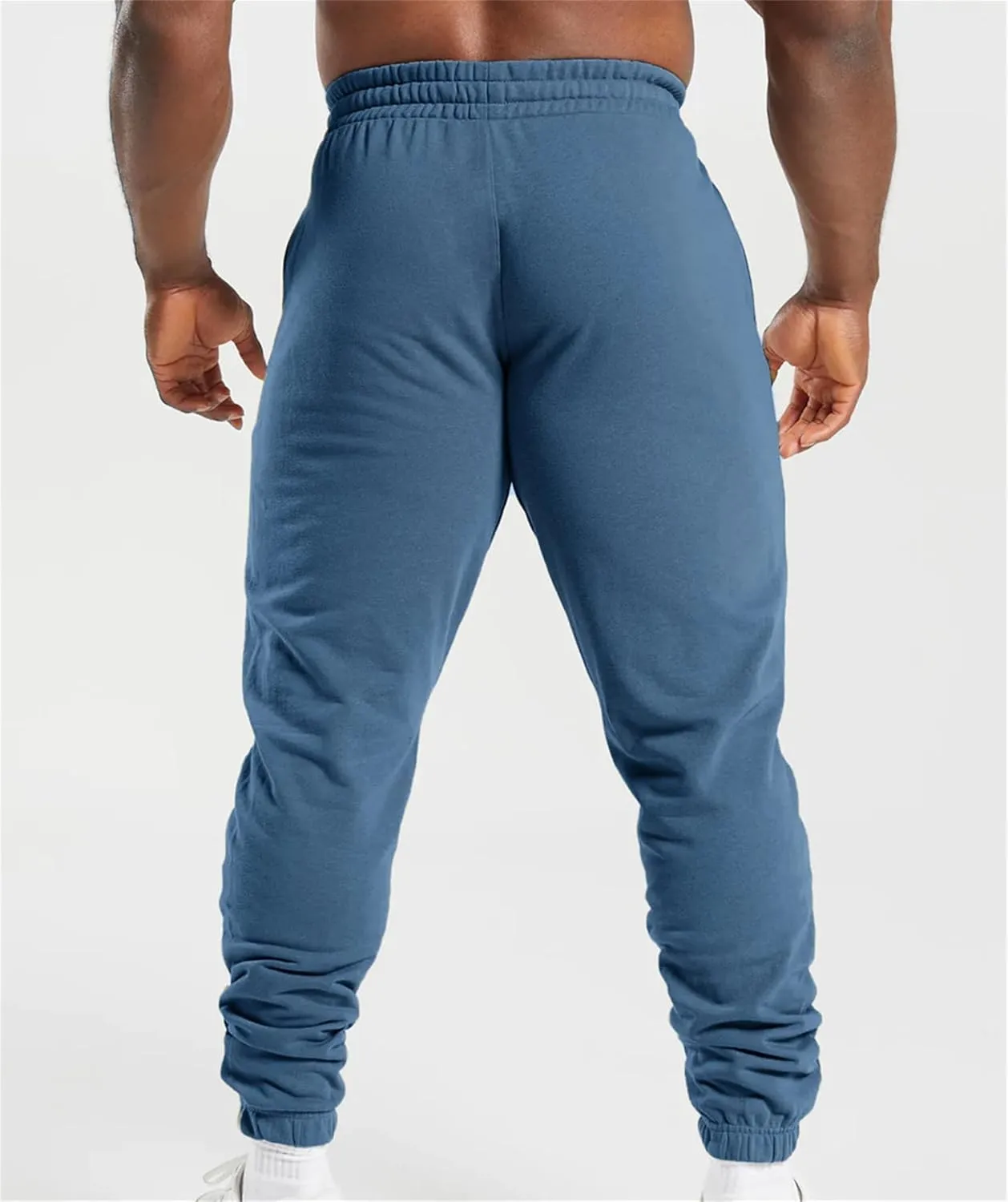 Men's High Waist Fleece Joggers Sweatpants Drawstring Track Pants with Pockets for Yoga Workout Running Lounge Wear