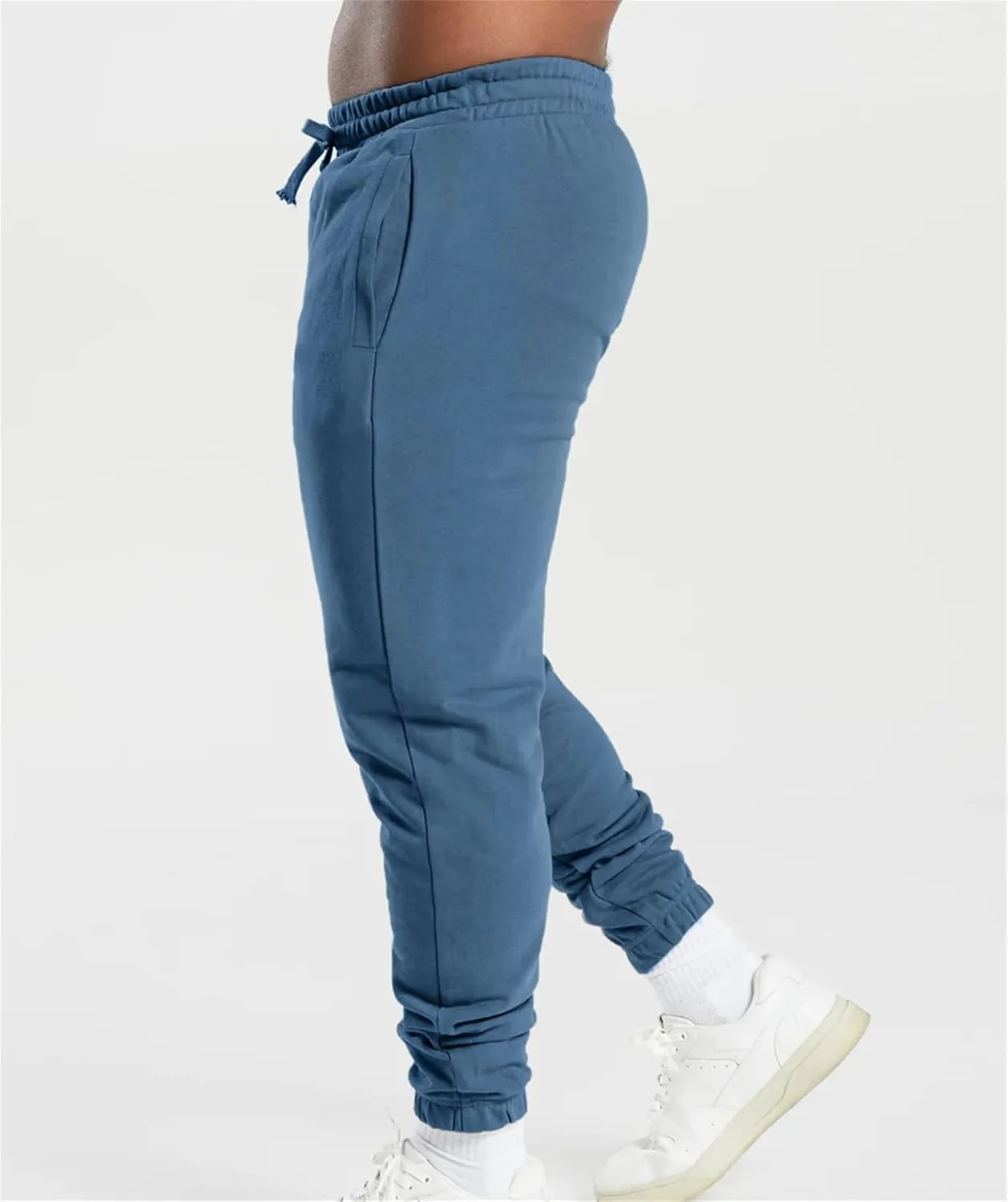 Men's High Waist Fleece Joggers Sweatpants Drawstring Track Pants with Pockets for Yoga Workout Running Lounge Wear