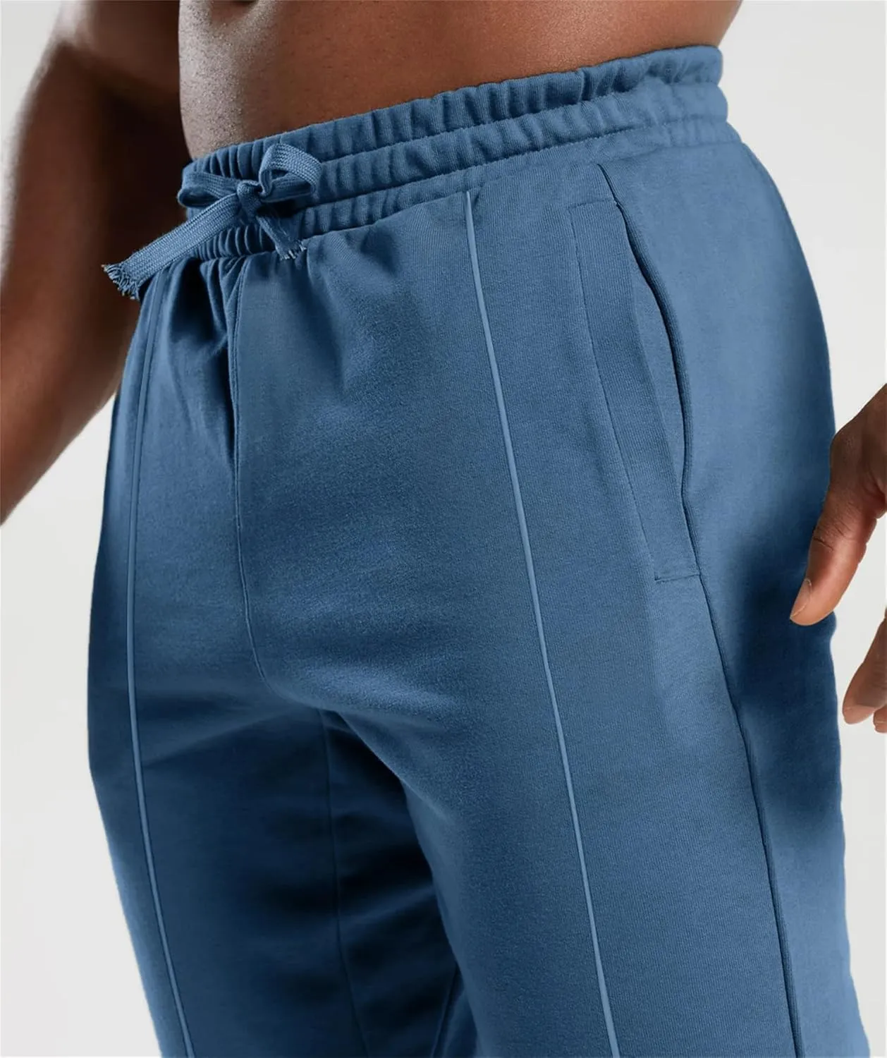 Men's High Waist Fleece Joggers Sweatpants Drawstring Track Pants with Pockets for Yoga Workout Running Lounge Wear