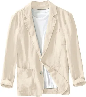 Men's Linen Blazer Shirt Tops Summer V Neck Casual Long Sleeve Work Shirts Drying Dressy Office Smart Formal Tops