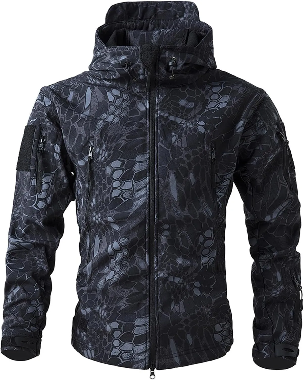 Men's Military Tactical Jackets Camouflage Softshell Fleece Fall Windbreaker Waterproof Outdoor Hooded Rain Coats