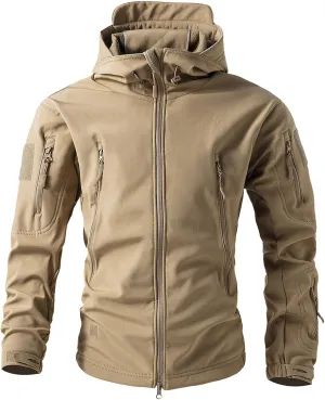 Men's Military Tactical Jackets Camouflage Softshell Fleece Fall Windbreaker Waterproof Outdoor Hooded Rain Coats