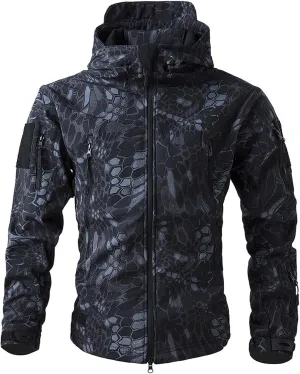 Men's Military Tactical Jackets Camouflage Softshell Fleece Fall Windbreaker Waterproof Outdoor Hooded Rain Coats
