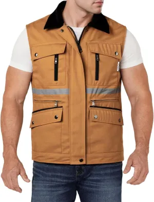Mens Outdoor Travel Vest Reflective Summer Multi-Pockets Sleeveless Jackets Cargo Safari Fishing Vests