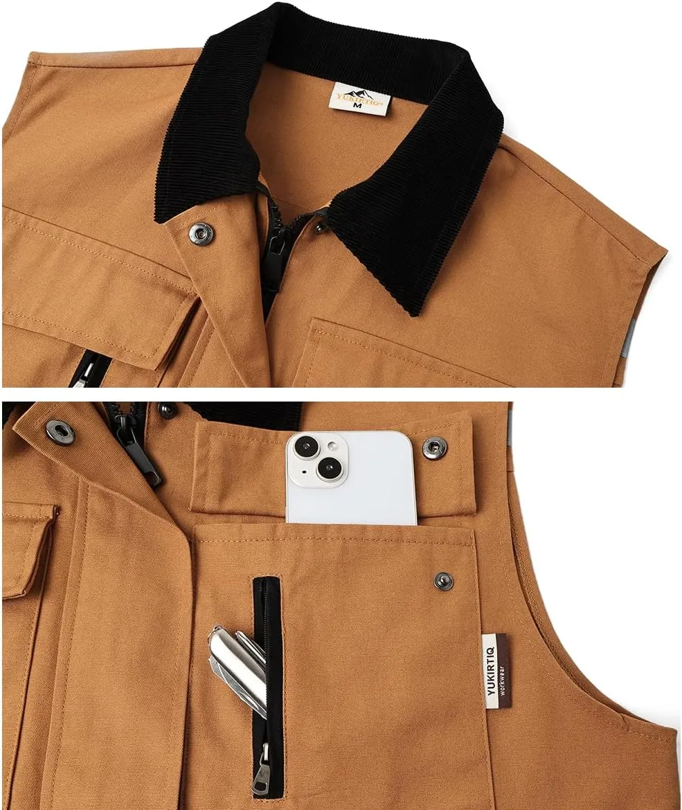 Mens Outdoor Travel Vest Reflective Summer Multi-Pockets Sleeveless Jackets Cargo Safari Fishing Vests