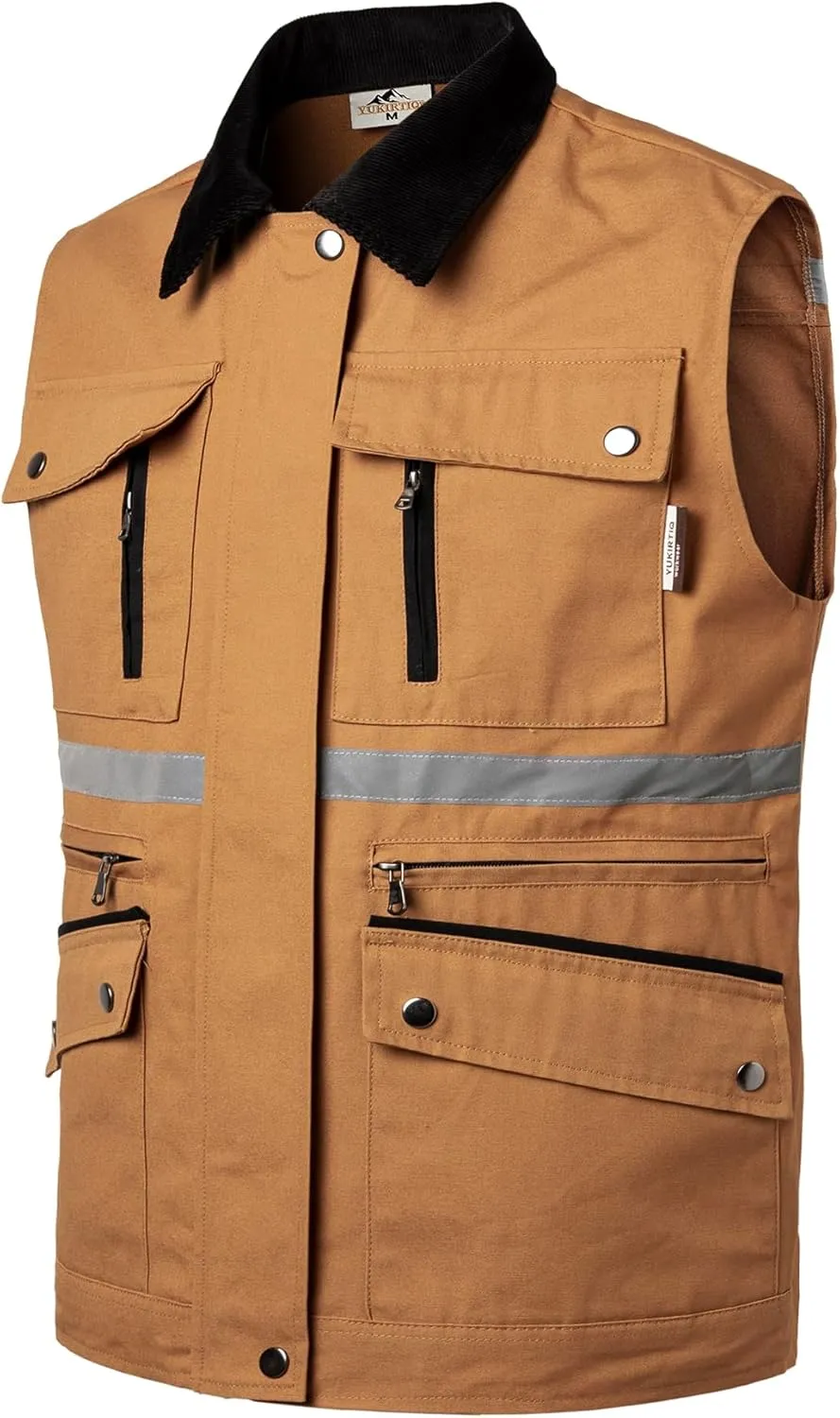 Mens Outdoor Travel Vest Reflective Summer Multi-Pockets Sleeveless Jackets Cargo Safari Fishing Vests