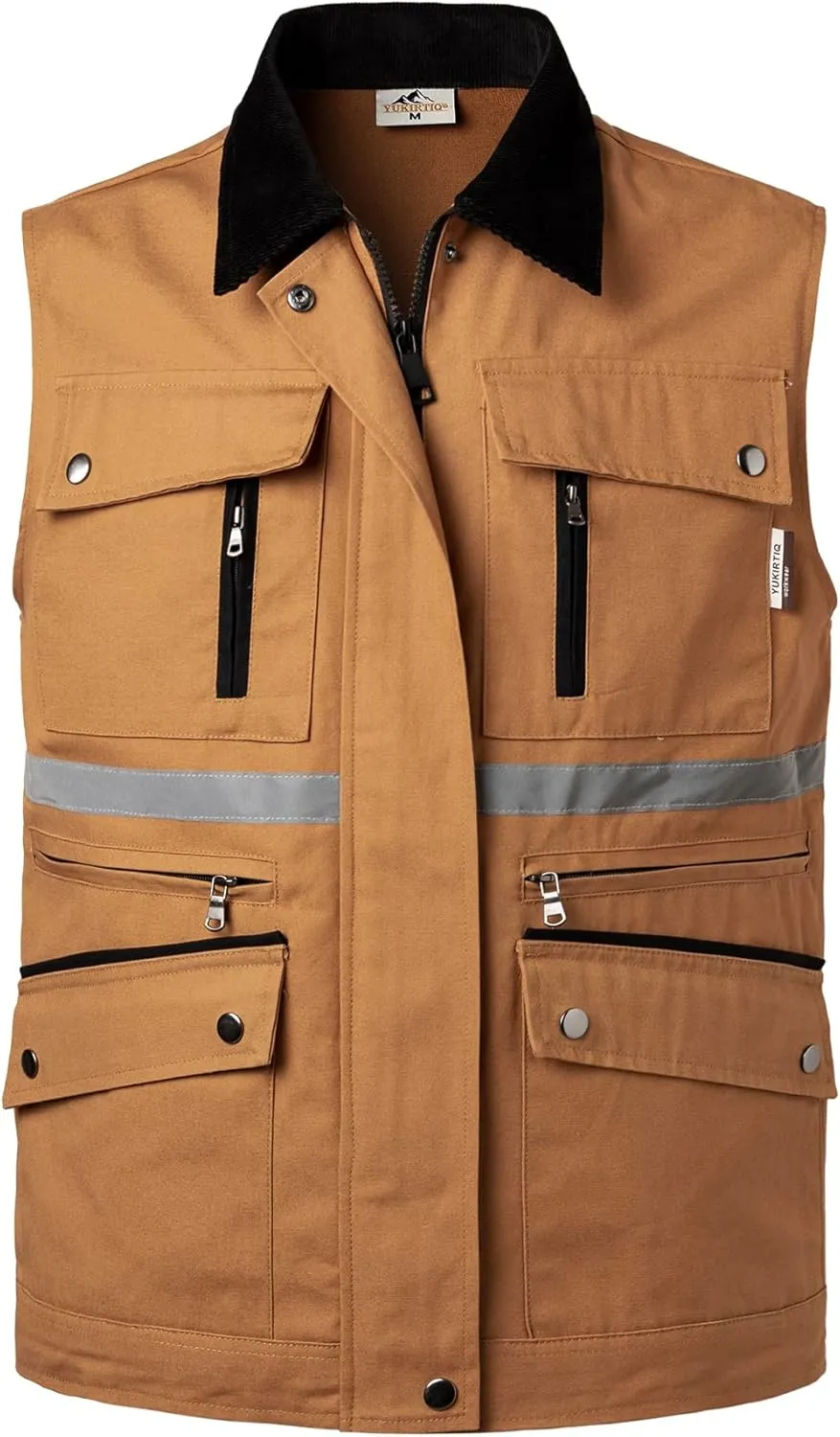 Mens Outdoor Travel Vest Reflective Summer Multi-Pockets Sleeveless Jackets Cargo Safari Fishing Vests