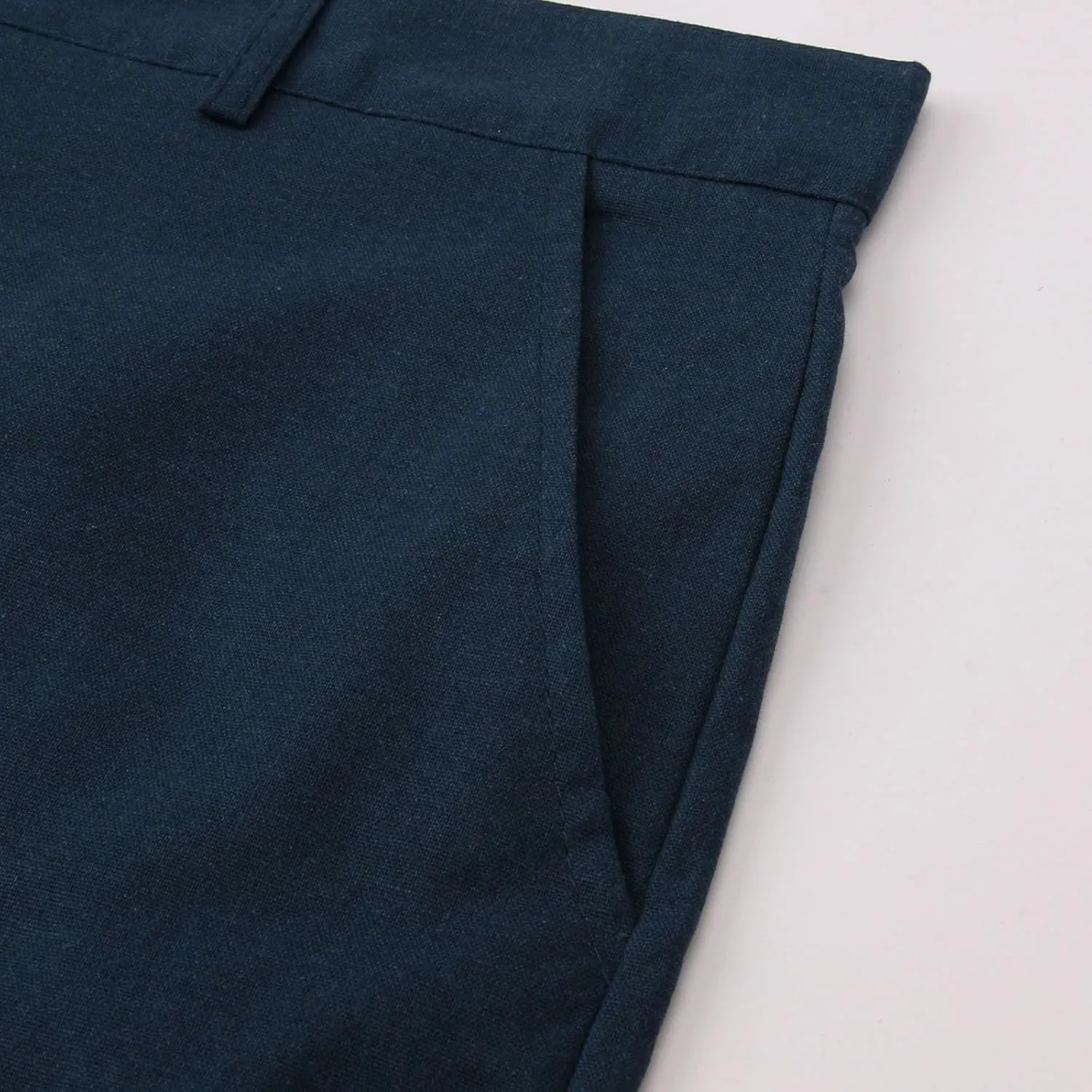 Men's Pants Linen Pants Solid Color Straight Business Summer Casual Comfortable Beach Fashion Slim Fit Dress Pant
