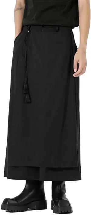 Men's Skirt Pants Lightweight Loose Harem Harajuku Kimono Trousers Casual Wide Leg Baggy Slacks High Waisted Plus Size Pants