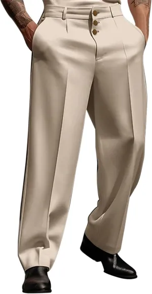 Mens Solid Color Simple Business Casual Straight Suit Pants Pants Chinos Slim Fit