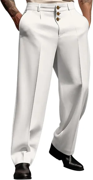 Mens Solid Color Simple Business Casual Straight Suit Pants Pants Chinos Slim Fit