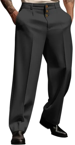 Mens Solid Color Simple Business Casual Straight Suit Pants Pants Chinos Slim Fit