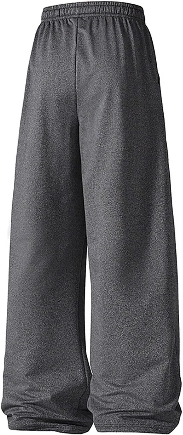 Mens Sweatpants Casual Loose Drawstring Pocket Straight Lengthened Big and Tall Suit Pants for Men
