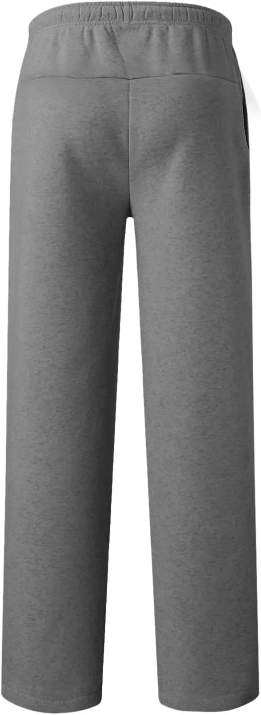 Mens Sweatpants Elastic Waist Drawstring Straight Wide Leg Joggerse Lightweight Outdoor Jogging Workout Pants with Pockets