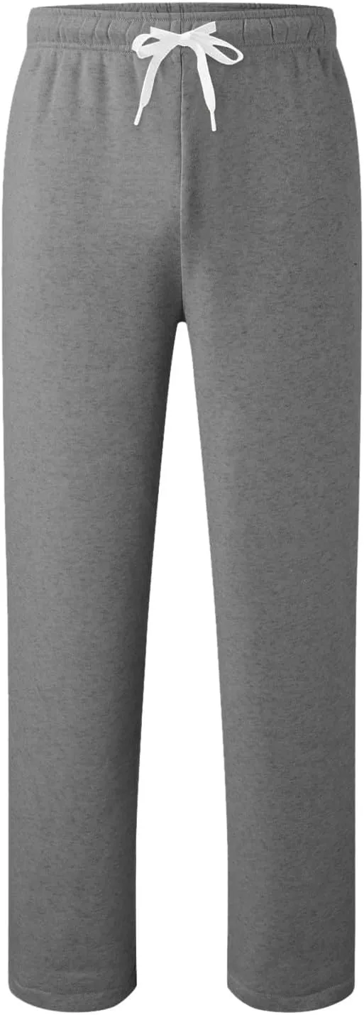 Mens Sweatpants Elastic Waist Drawstring Straight Wide Leg Joggerse Lightweight Outdoor Jogging Workout Pants with Pockets
