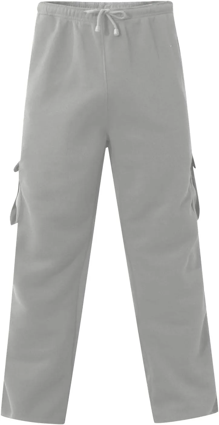 Mens Sweatpants Joggers Baggy Sweatpants Cargo Straight Leg Elastic Waist Pants Casual Drawstring Sweatpants