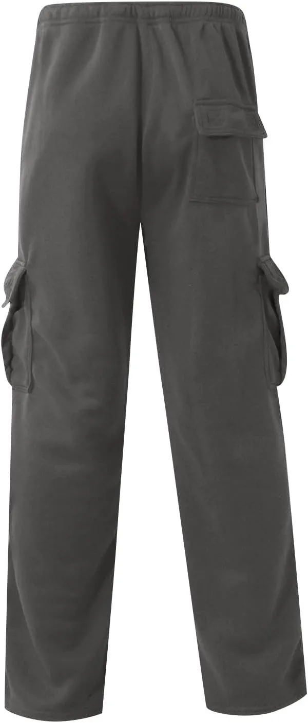 Mens Sweatpants Joggers Baggy Sweatpants Cargo Straight Leg Elastic Waist Pants Casual Drawstring Sweatpants