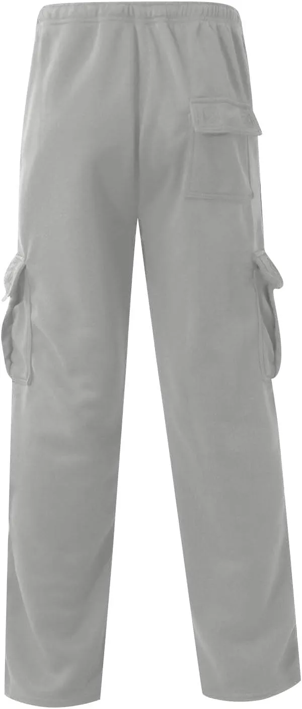 Mens Sweatpants Joggers Baggy Sweatpants Cargo Straight Leg Elastic Waist Pants Casual Drawstring Sweatpants