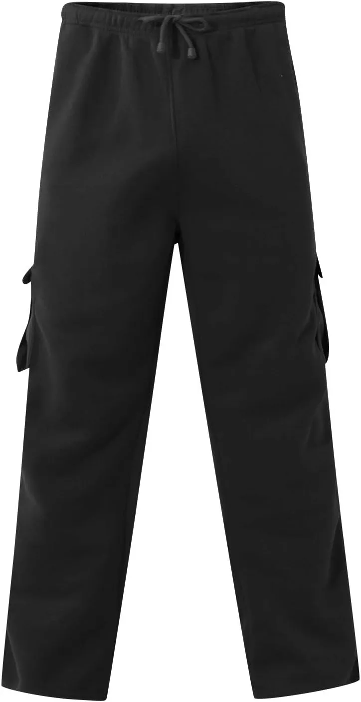 Mens Sweatpants Joggers Baggy Sweatpants Cargo Straight Leg Elastic Waist Pants Casual Drawstring Sweatpants