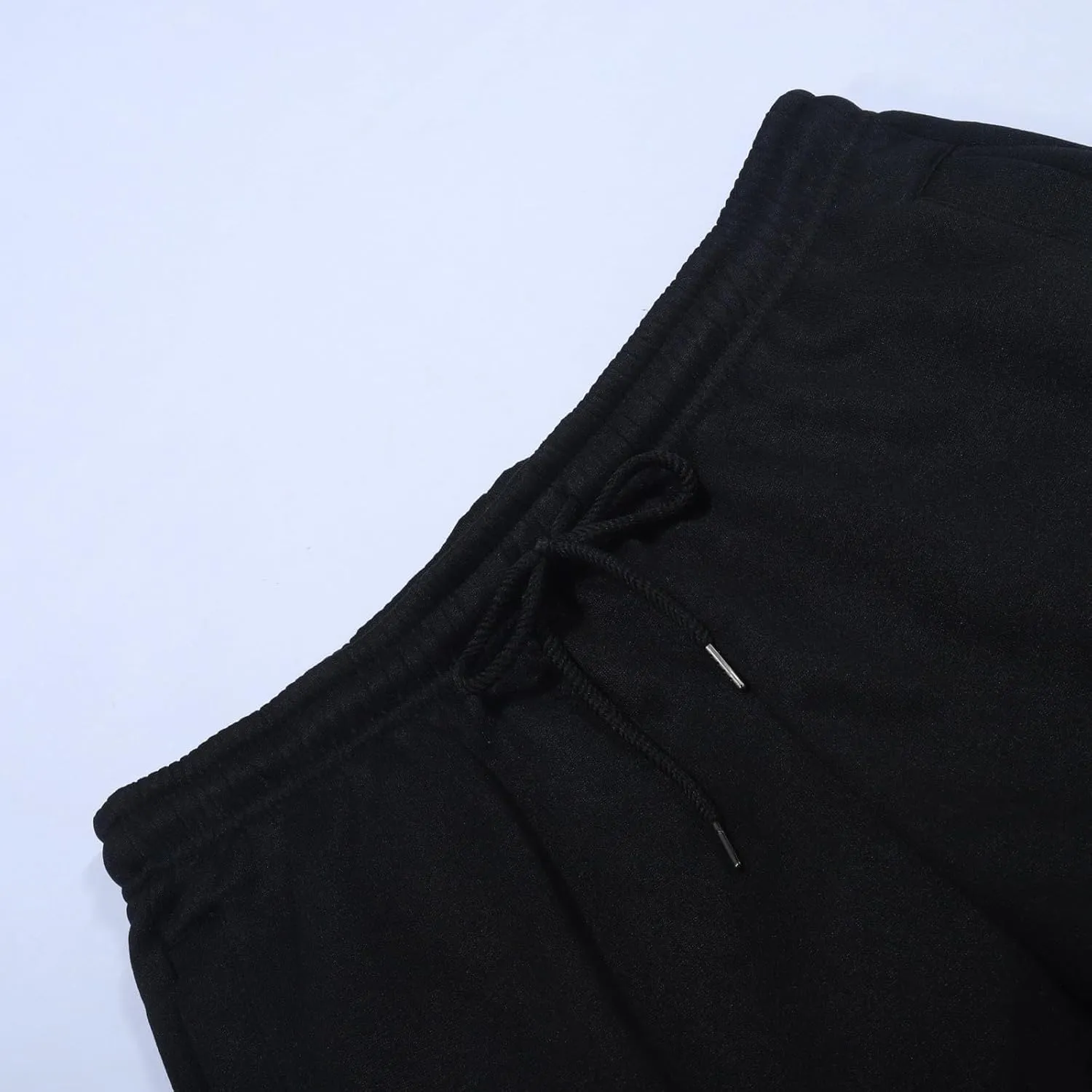 Mens Sweatpants Joggers, Fleece Baggy Sweatpants Cargo Straight Leg Elastic Waist Pants, Casual Drawstring Sweatpants